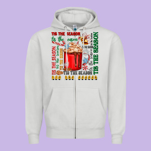 Tis The Season Zipper Hoodie Designed By Zillion Design Studio