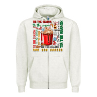 Oatmeal Heather tis the season Zipper Hoodie - Zillion Design Studio