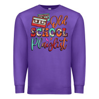 Purple old school playlist cassette Premium Sweatshirt - FaDigitalArtStudio