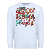 White old school playlist cassette Premium Sweatshirt - FaDigitalArtStudio