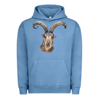 Pigment Pebble Blue spanish goat face Urban Hoodie - LillyAllenDesigns