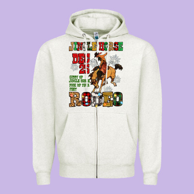 Jingle Horse Dec 25 Giddy Jingle Horse Pick Up Fee Zipper Hoodie Designed By Zillion Design Studio