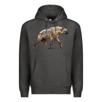 Charcoal Heather hyena Premium Hoodie - LillyAllenDesigns