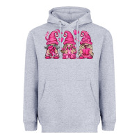 Heather Grey Breast Cancer Gnomes Heavyweight Hoodie - texasbilliewilder