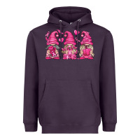 Plum Breast Cancer Gnomes Heavyweight Hoodie - texasbilliewilder