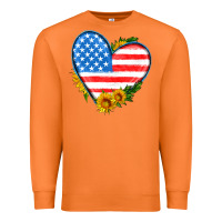 Carrot usa flag heart with sunflower Premium Sweatshirt - HRA Design Shop