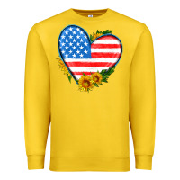 Lemon usa flag heart with sunflower Premium Sweatshirt - HRA Design Shop