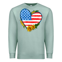 Seafoam usa flag heart with sunflower Premium Sweatshirt - HRA Design Shop