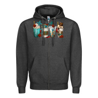 Charcoal Heather faith coffee cups Zipper Hoodie - texasbilliewilder