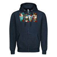 Navy faith coffee cups Zipper Hoodie - texasbilliewilder