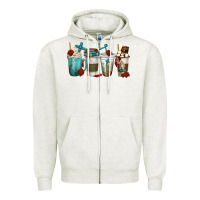 Oatmeal Heather faith coffee cups Zipper Hoodie - texasbilliewilder