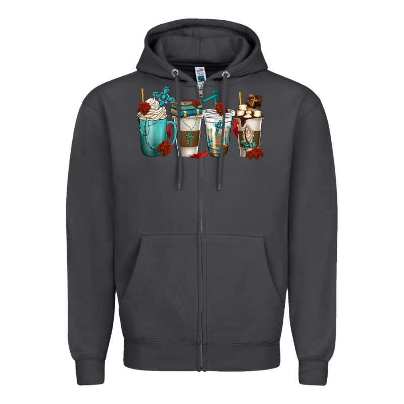Faith Coffee Cups Zipper Hoodie by texasbilliewilder | Teevron