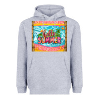Heather Grey hello summer Heavyweight Hoodie - Zillion Design Studio