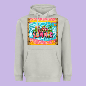 Hello Summer Heavyweight Hoodie Designed By Zillion Design Studio