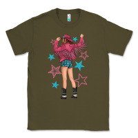 Army Green western pink with stars and cowgirl Classic Tee - texasbilliewilder