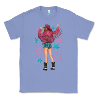 Colony Blue western pink with stars and cowgirl Classic Tee - texasbilliewilder