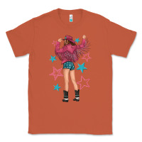 Copper western pink with stars and cowgirl Classic Tee - texasbilliewilder