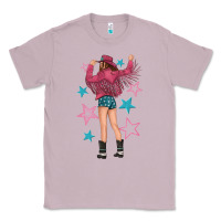 Lilac western pink with stars and cowgirl Classic Tee - texasbilliewilder