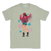 Matcha western pink with stars and cowgirl Classic Tee - texasbilliewilder