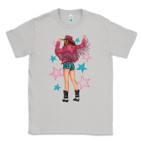 Moon Dust western pink with stars and cowgirl Classic Tee - texasbilliewilder