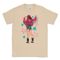 Mushroom western pink with stars and cowgirl Classic Tee - texasbilliewilder
