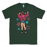 Sports Green western pink with stars and cowgirl Classic Tee - texasbilliewilder
