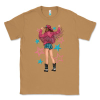 Toasted Coconut western pink with stars and cowgirl Classic Tee - texasbilliewilder