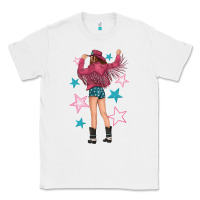 White western pink with stars and cowgirl Classic Tee - texasbilliewilder