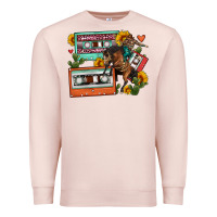 Pale Pink rodeo sunflower cactus cassette Premium Sweatshirt - FaDigitalArtStudio