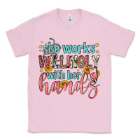 Bubblegum Pink she works willingly with her hands Classic Tee - FaDigitalArtStudio