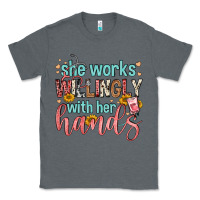 Charcoal Heather she works willingly with her hands Classic Tee - FaDigitalArtStudio