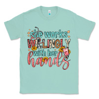 Seafoam she works willingly with her hands Classic Tee - FaDigitalArtStudio