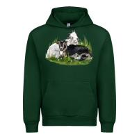 Forest Green two baby nigerian dwarf goat Urban Hoodie - LillyAllenDesigns
