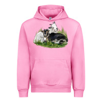 Fuchsia Pink two baby nigerian dwarf goat Urban Hoodie - LillyAllenDesigns