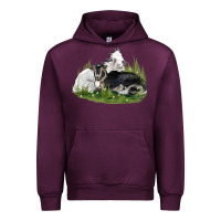 Mauve Wine two baby nigerian dwarf goat Urban Hoodie - LillyAllenDesigns