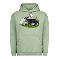 Pigment Oil Green two baby nigerian dwarf goat Urban Hoodie - LillyAllenDesigns