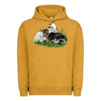 Pigment Peanut Butter two baby nigerian dwarf goat Urban Hoodie - LillyAllenDesigns