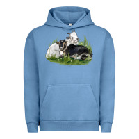 Pigment Pebble Blue two baby nigerian dwarf goat Urban Hoodie - LillyAllenDesigns
