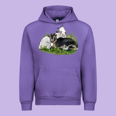 Two Baby Nigerian Dwarf Goat Urban Hoodie Designed By Lillyallendesigns