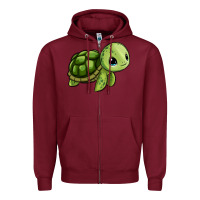 Burgundy cute turtle Zipper Hoodie - Zillion Design Studio