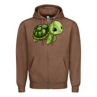 Chestnut cute turtle Zipper Hoodie - Zillion Design Studio