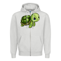 Dove Grey cute turtle Zipper Hoodie - Zillion Design Studio