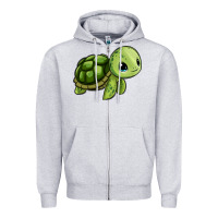 Heather Grey cute turtle Zipper Hoodie - Zillion Design Studio