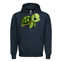 Navy cute turtle Zipper Hoodie - Zillion Design Studio