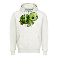 Oatmeal Heather cute turtle Zipper Hoodie - Zillion Design Studio