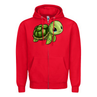 Red cute turtle Zipper Hoodie - Zillion Design Studio