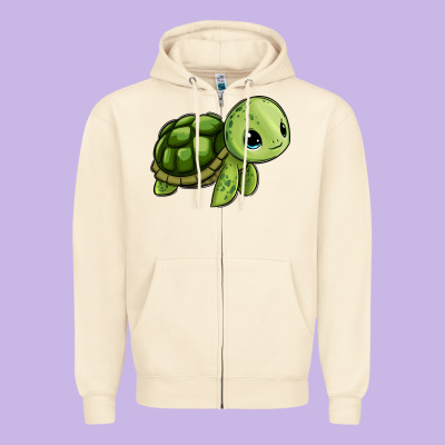 Cute Turtle Zipper Hoodie Designed By Zillion Design Studio
