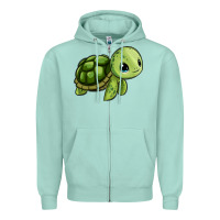 Seafoam cute turtle Zipper Hoodie - Zillion Design Studio
