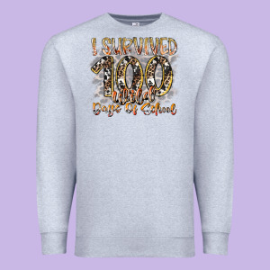 I Survived 100 Wild Days Of School Premium Sweatshirt Designed By Racoondesign