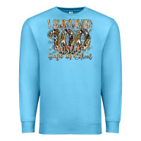 Ocean Blue i survived 100 wild days of school Premium Sweatshirt - RacoonDesign
